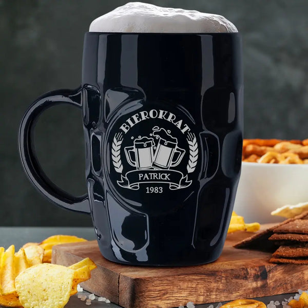Bierokrat - Individueller Bierkrug (schwarz)