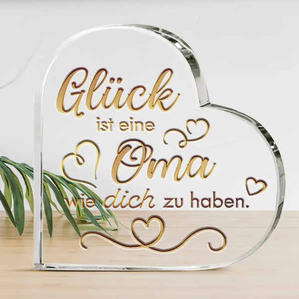 Glück ist... - Großeltern-Glasherz