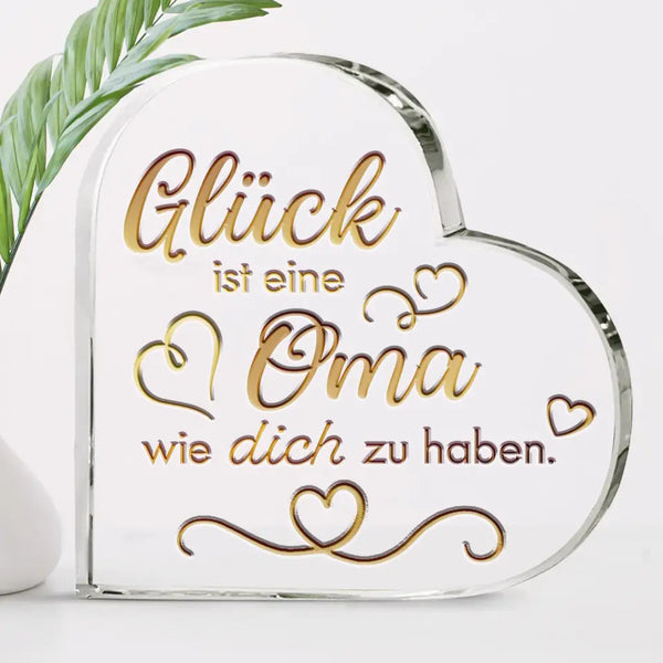 Glück ist... - Großeltern-Glasherz