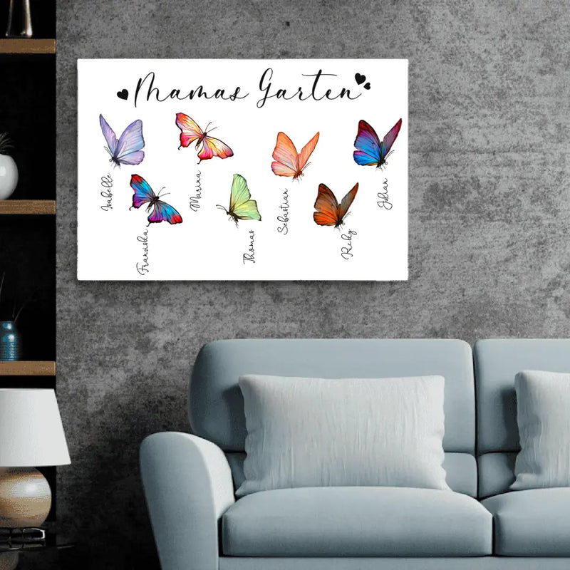 Mamas Schmetterlinge - Eltern-Leinwand