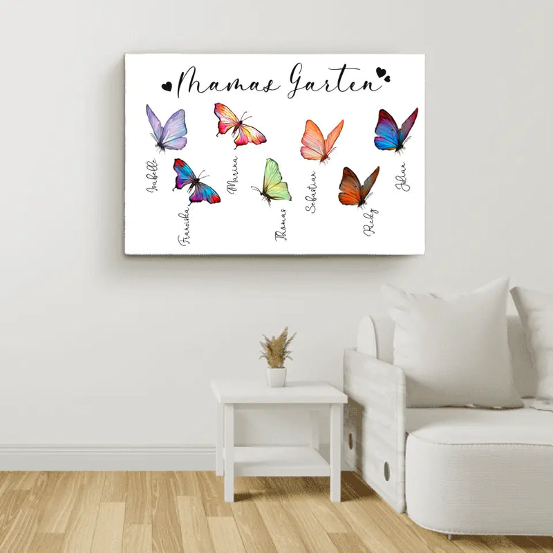Mamas Schmetterlinge - Eltern-Leinwand