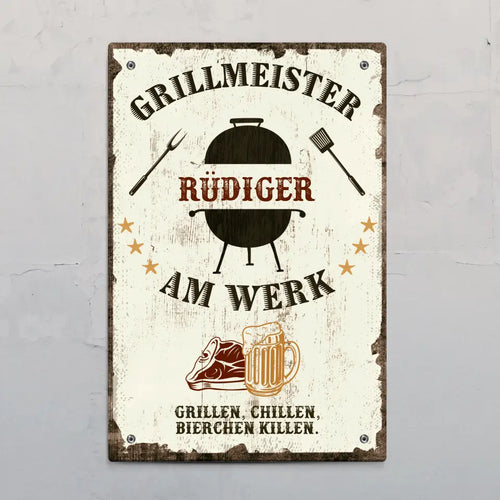 Grillmeister - Outdoor-Türschild