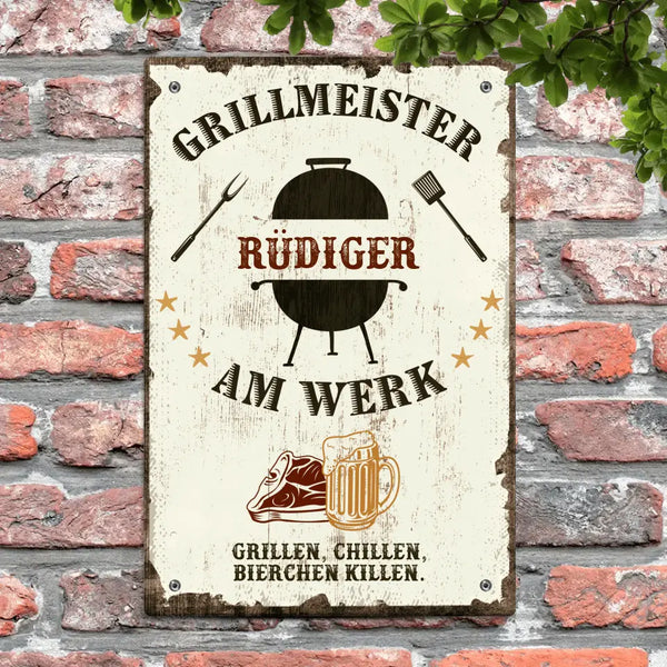 Grillmeister - Outdoor-Türschild