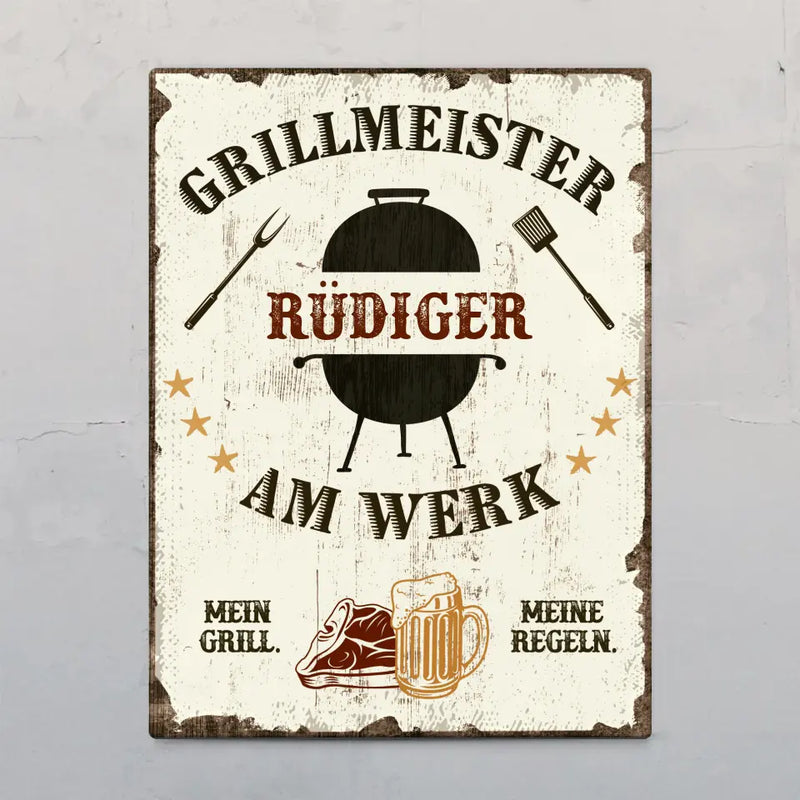 Grillmeister - Outdoor-Türschild
