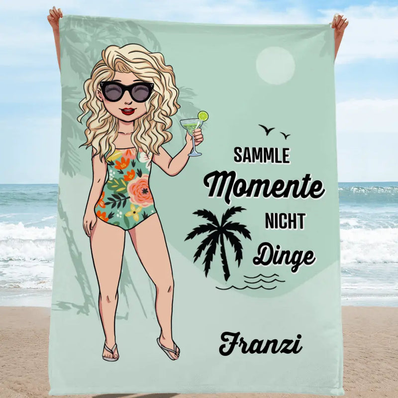 Sammle Momente - Freunde-Strandtuch