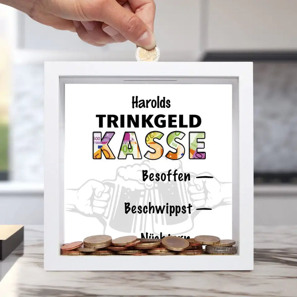 Trinkgeld - Freunde-Holzspardose