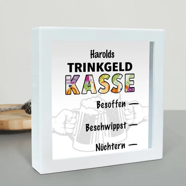 Trinkgeld - Freunde-Holzspardose