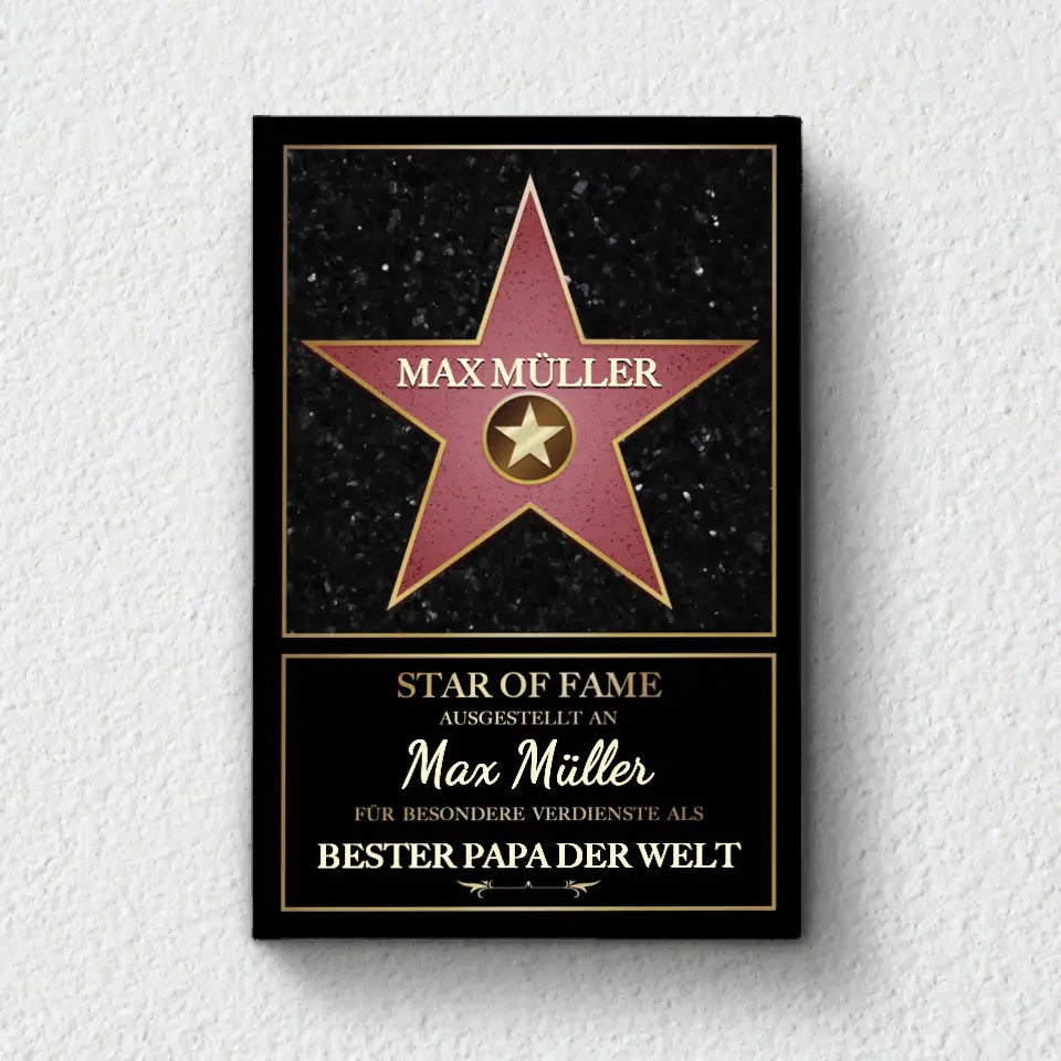 Leinwand "Bester Papa der Welt" mit Namen personalisiert von Love & Faith zum Vatertag