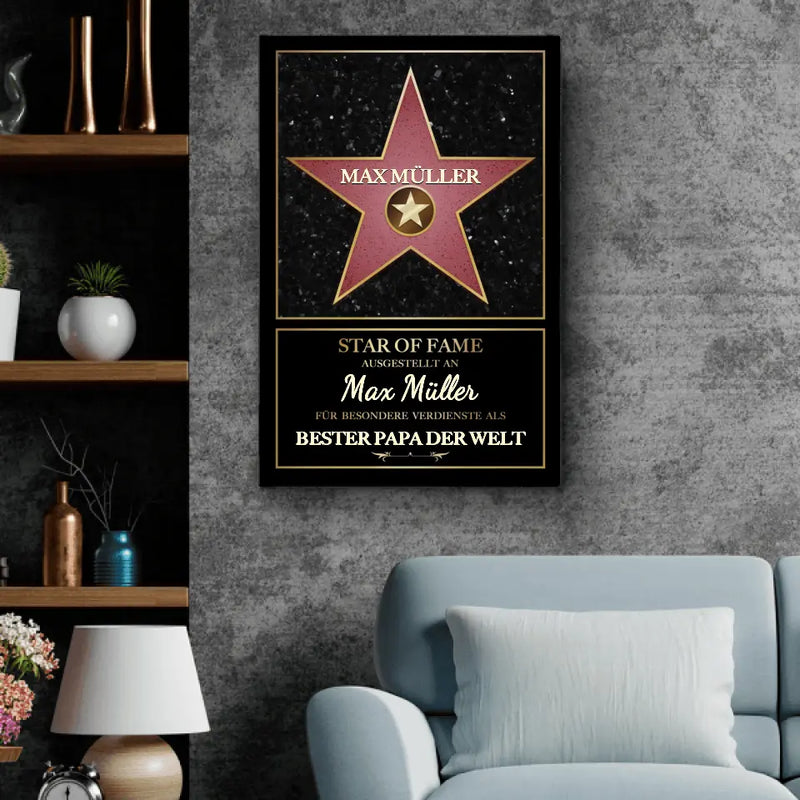 Leinwand "Bester Papa der Welt" mit Namen personalisiert von Love & Faith zum Vatertag