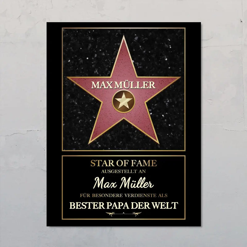 Poster "Bester Papa der Welt" mit Namen personalisiert von Love & Faith zum Vatertag
