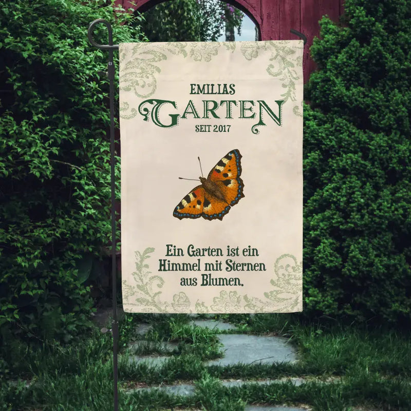 Gartenglück - Individuelle Gartenflagge