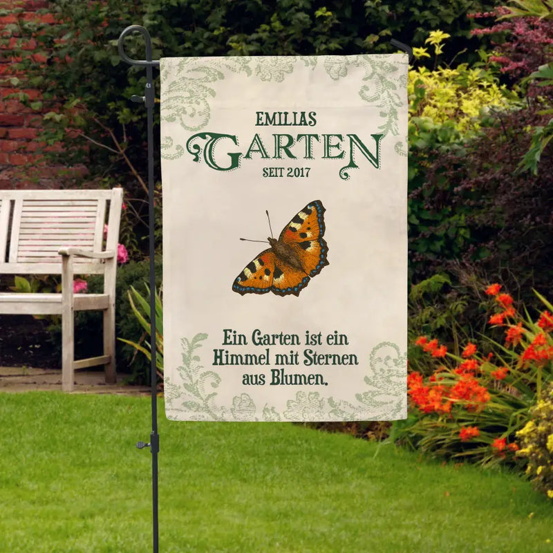 Gartenglück - Individuelle Gartenflagge