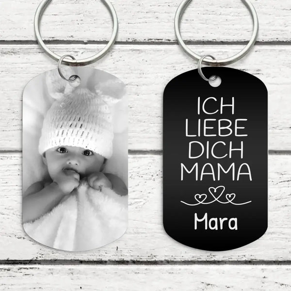 Meine Mama - Eltern-Schlüsselanhänger (Gravur-Schwarz/Weiß)