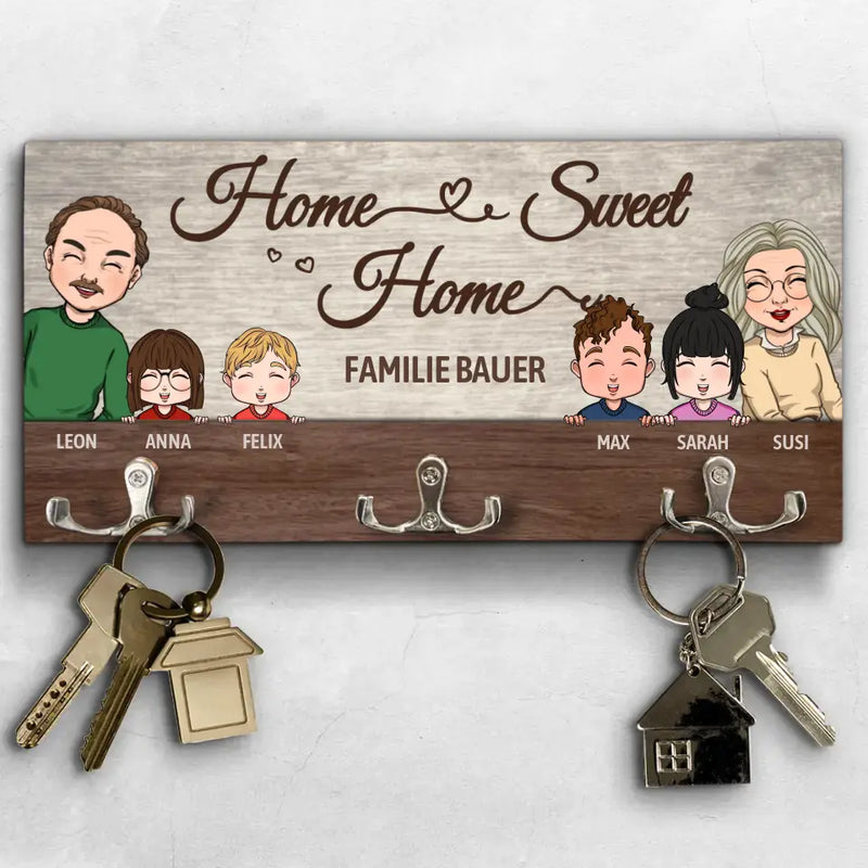 Willkommen Zuhause - Familien-Schlüsselbrett