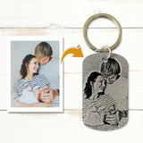 We are Family - Familien-Schlüsselanhänger (Gravur - schwarz/weiß)