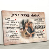 An unsere Mama - Eltern-Leinwand
