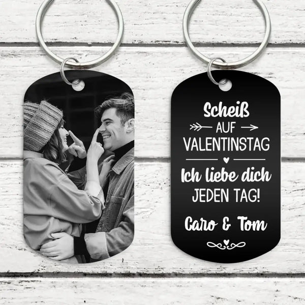 Valentinstag - Paar- Schlüsselanhänger (Gravur - Schwarz/Weiß)