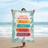 Beach Chill Sleep Repeat - Individuelles Strandtuch