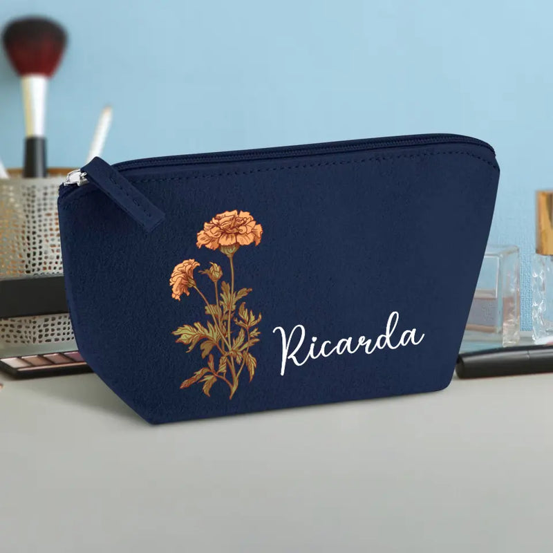 Deine Blume - Individuelle Kosmetiktasche Filz