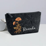 Deine Blume - Individuelle Kosmetiktasche Filz