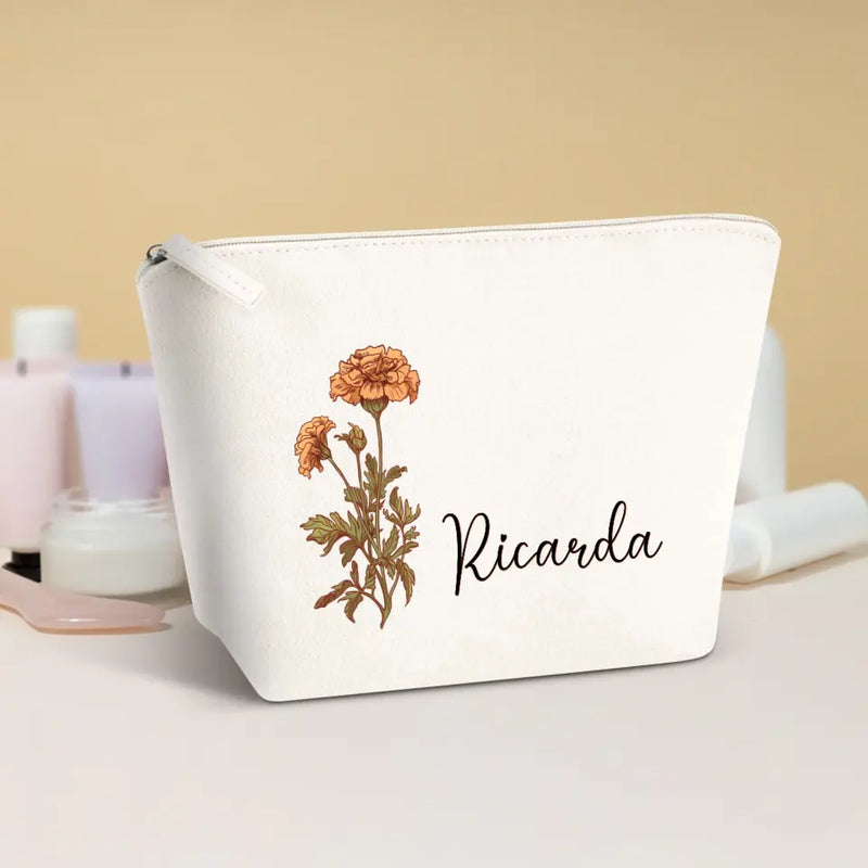 Deine Blume - Individuelle Kosmetiktasche Filz