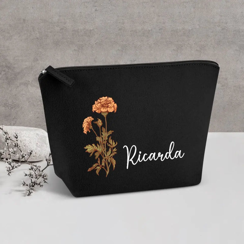 Deine Blume - Individuelle Kosmetiktasche Filz