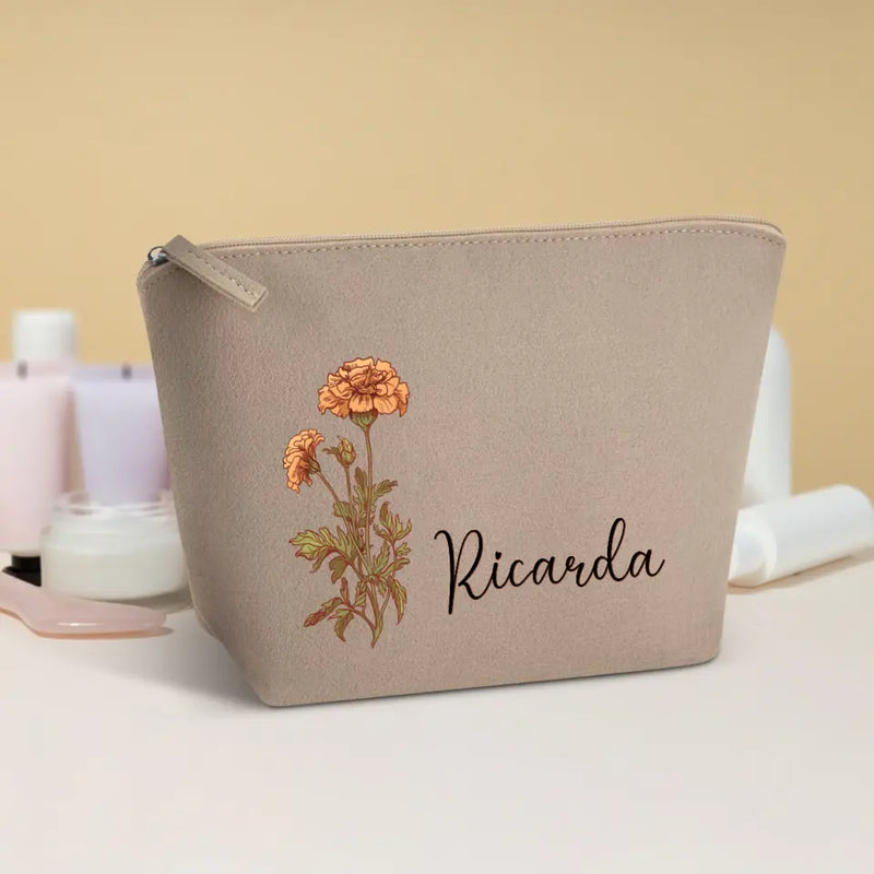 Deine Blume - Individuelle Kosmetiktasche Filz