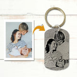 Zum Muttertag - Eltern-Schlüsselanhänger (Gravur - Schwarz/Weiß)