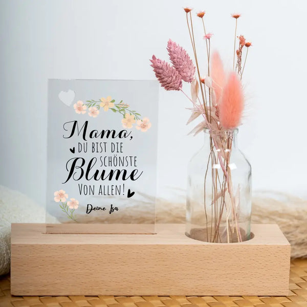 Schönste Blume - Personalisierter Blumenaufsteller für Mama