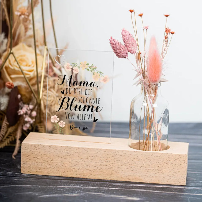 Schönste Blume - Personalisierter Blumenaufsteller für Mama