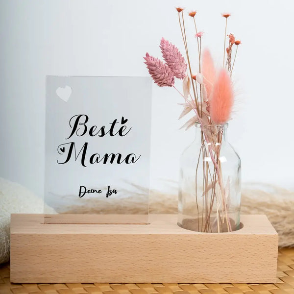 Beste Mama - Personalisierter Blumenaufsteller für Mama