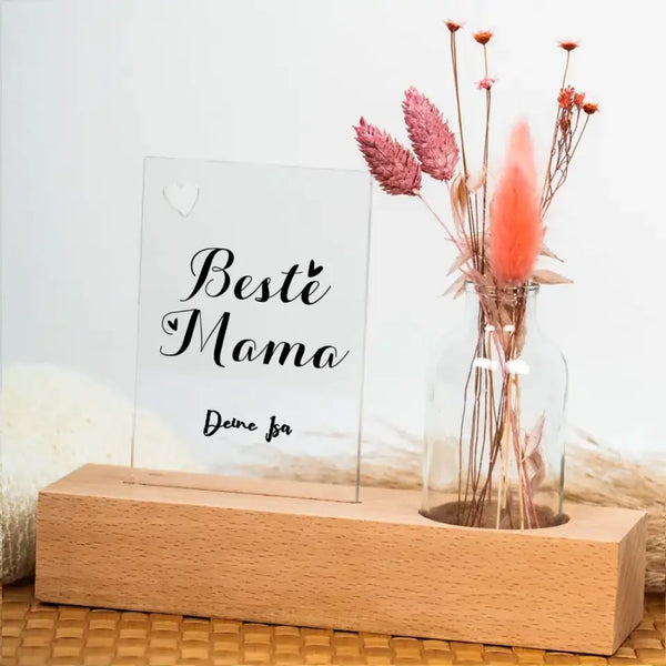 Beste Mama - Personalisierter Blumenaufsteller für Mama