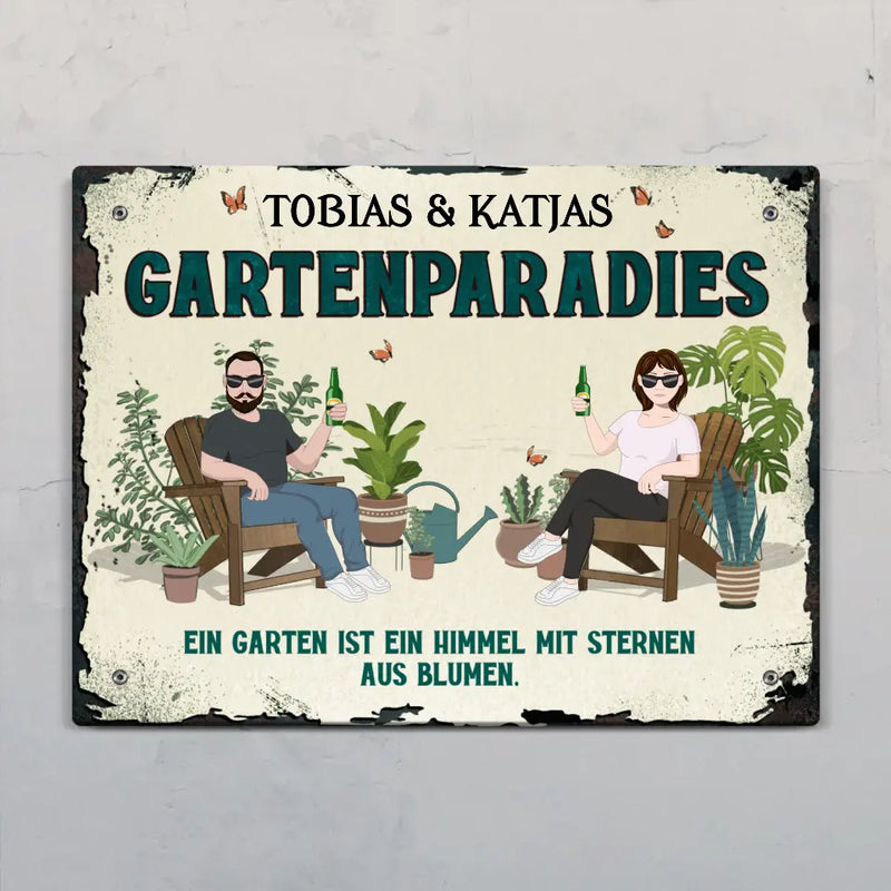 Unser Gartenparadies - Outdoor-Türschild