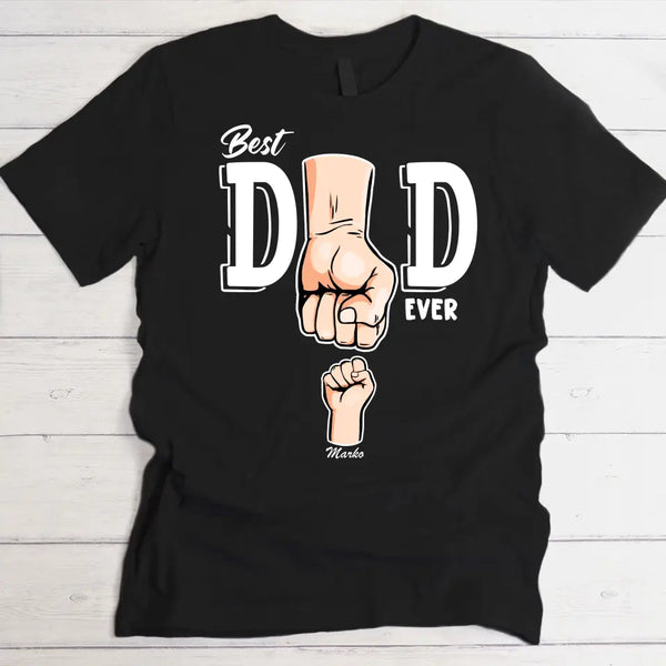 Bester Papa der Welt - Personalisiertes T-Shirt für Papa dunkel