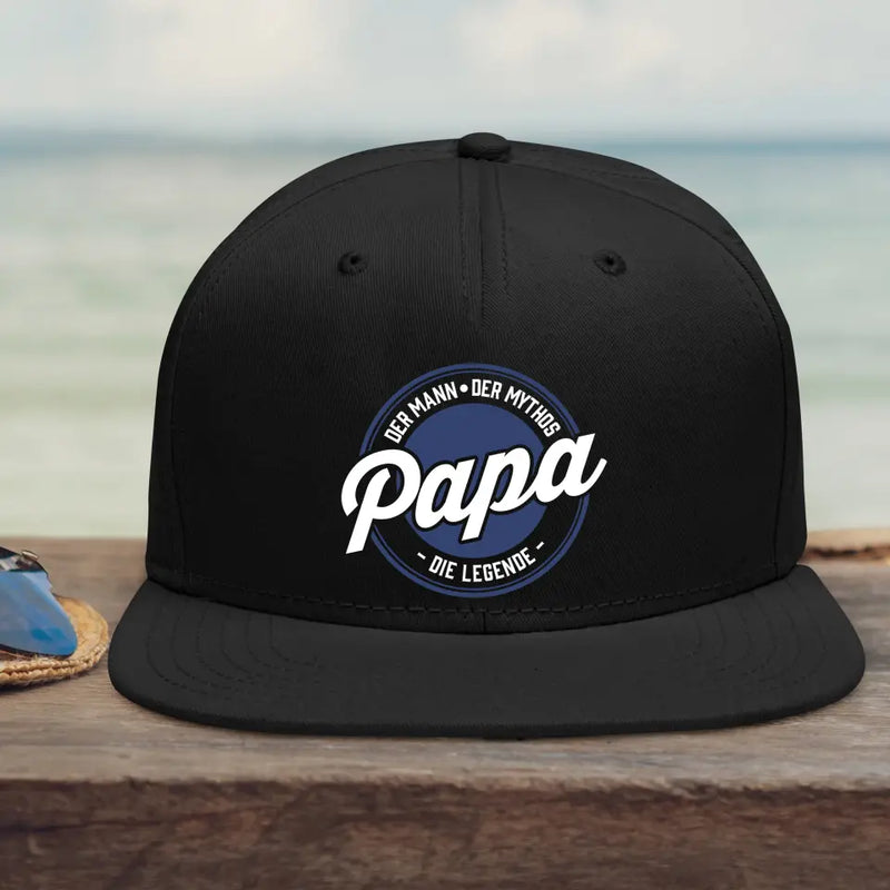 schwarze Snapback Cap für Papa personalisiert von Love & Faith