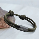 Für dich - Personalisiertes Segeltau Armband mit Namen und Symbol unisex