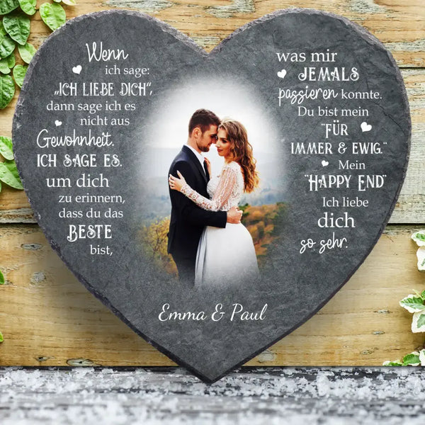 Mein Happy End - Paar-Schieferherz