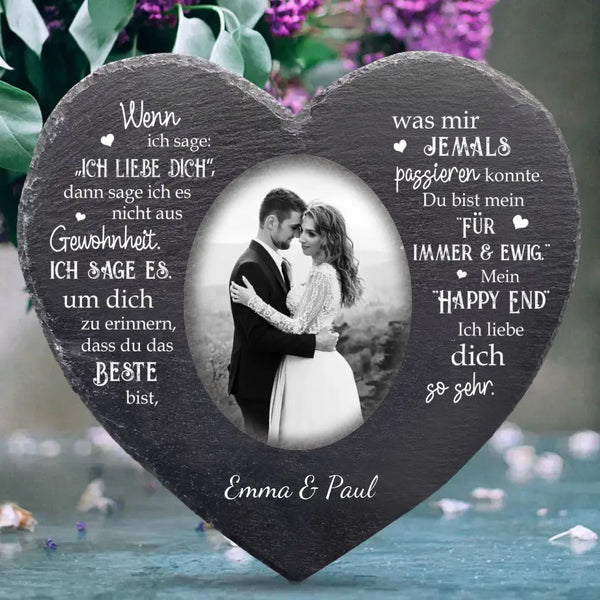 Mein Happy End - Paar-Schieferherz