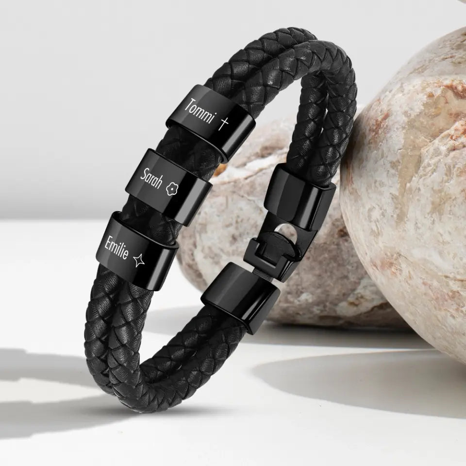 Familienbande - Individuelles Lederarmband Ringe