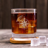 Kompass - Personalisiertes Whiskeyglas mit Namen für Genießer