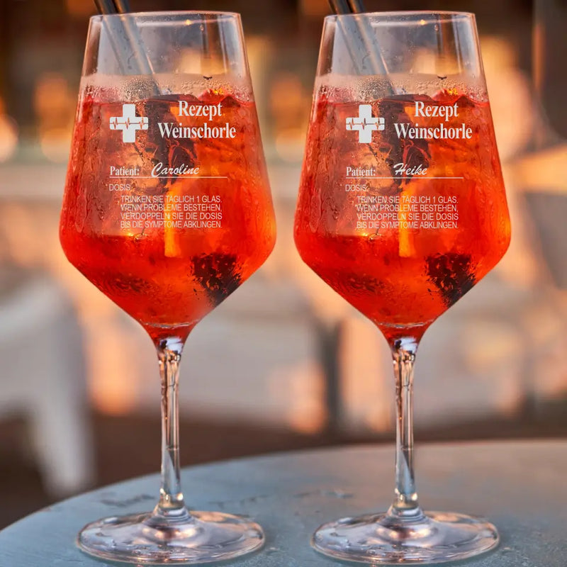 Auf Rezept - Personalisiertes Glas für Sommer-Drinks für Genießer