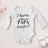 weißer Langarm-Babybody personalisierbar - gefertigt von Love & Faith