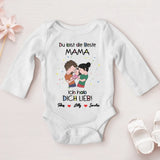 weißer Langarm-Babybody personalisierbar - gefertigt von Love & Faith