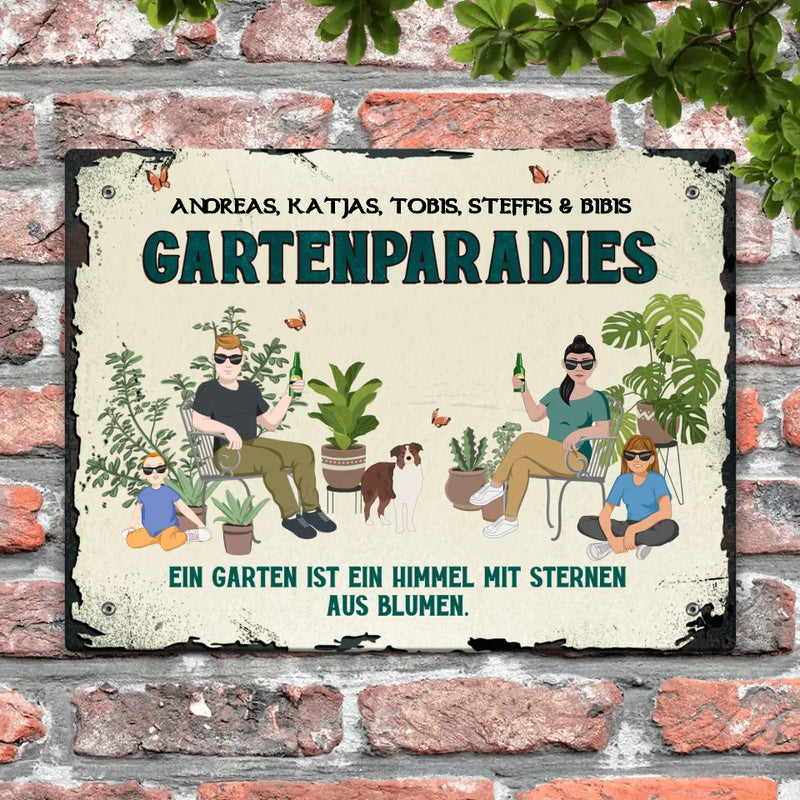 Familien Paradies - Outdoor-Türschild