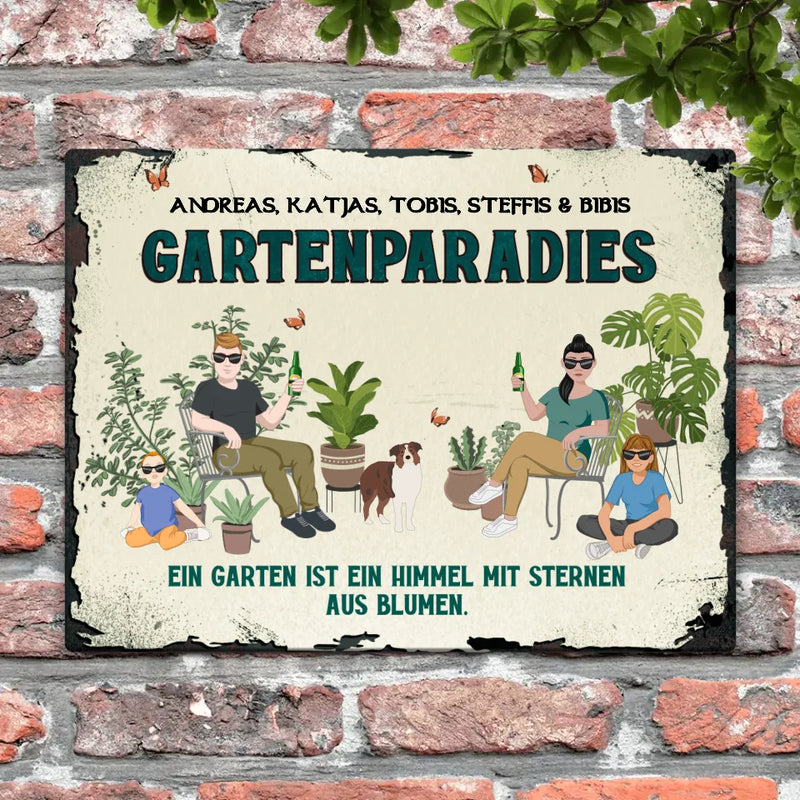 Familien Paradies - Outdoor-Türschild