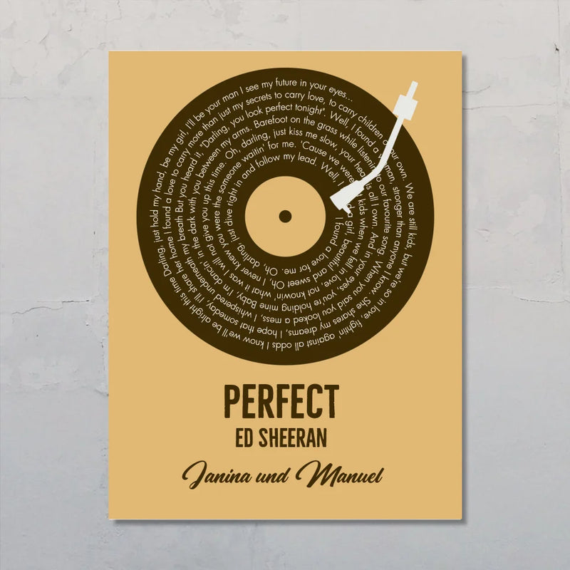 Unser Song - Personalisiertes Poster mit eurem Lieblingssong im Vinyl-Schallplatten Look