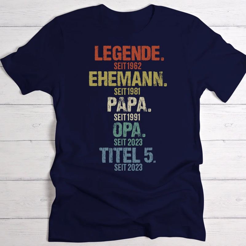 Legende seit - Personalisiertes T-Shirt für Männer