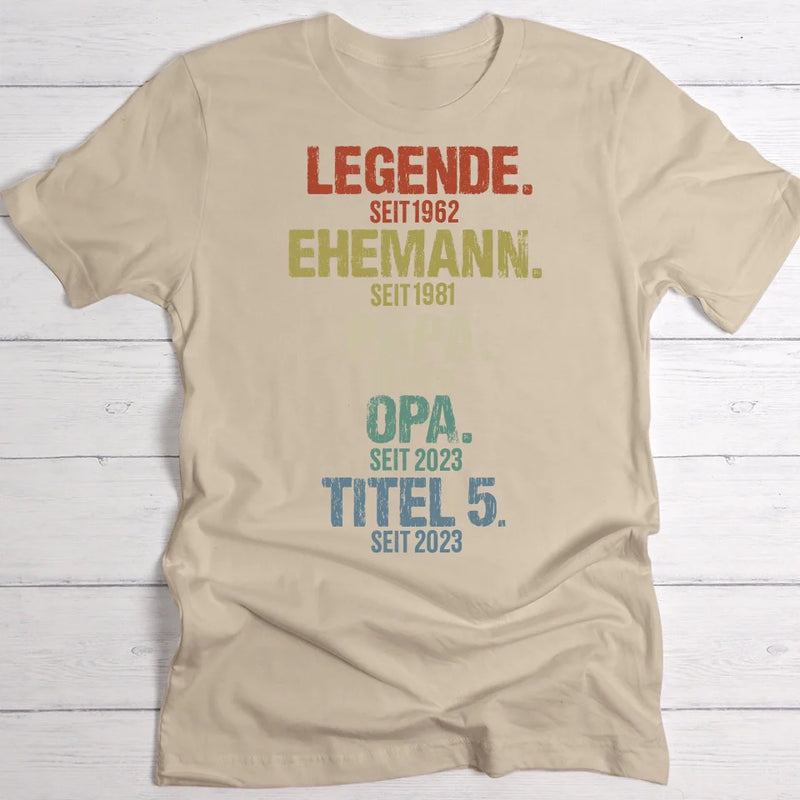 Legende seit - Personalisiertes T-Shirt für Männer