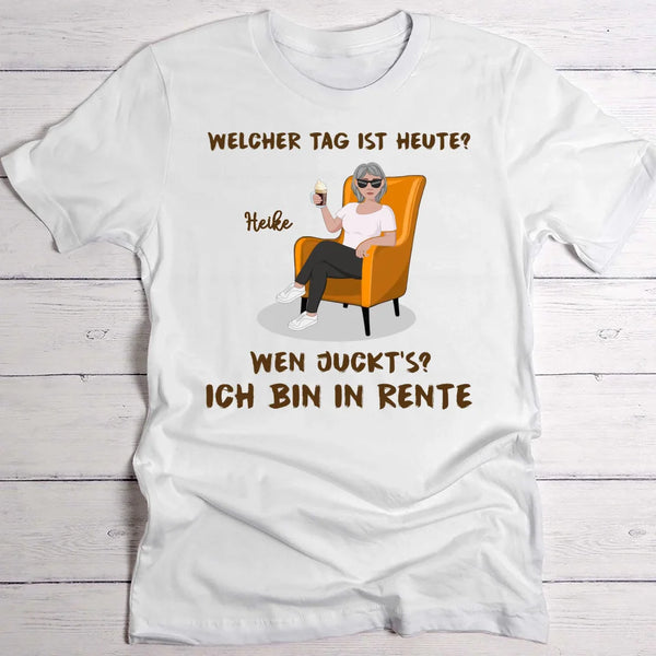 Rentenglück - Personalisiertes T-Shirt für Rentner