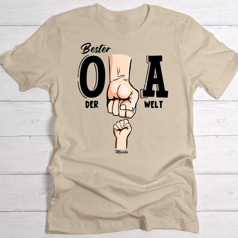 Bester Opa der Welt - Individuelles T-Shirt für Opa mit Namen der Enkel